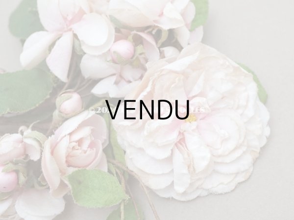 画像4: アンティーク 薔薇の布花のブーケ パウダーピンク クウォーターロゼット咲き (4)