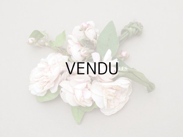 画像2: アンティーク 薔薇の布花のブーケ パウダーピンク クウォーターロゼット咲き (2)