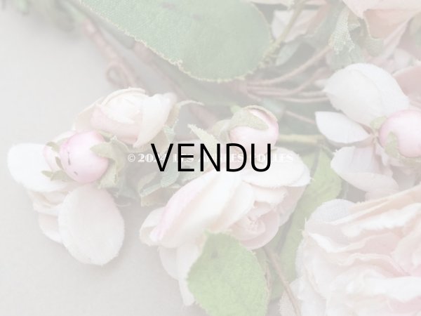 画像8: アンティーク 薔薇の布花のブーケ パウダーピンク クウォーターロゼット咲き (8)