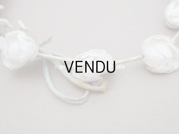 画像9: 【セール対象外】アンティーク 薔薇の布花のティアラ 花冠 初聖体 (9)