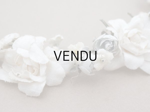 画像7: 【セール対象外】アンティーク 薔薇の布花のティアラ 花冠 初聖体 (7)