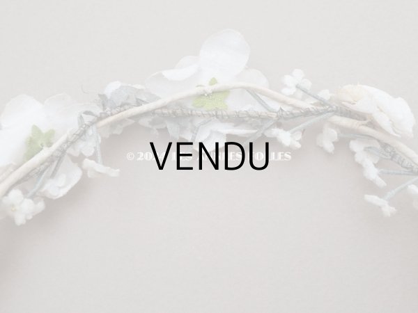 画像4: 【セール対象外】アンティーク 薔薇の布花のティアラ 花冠 初聖体 (4)