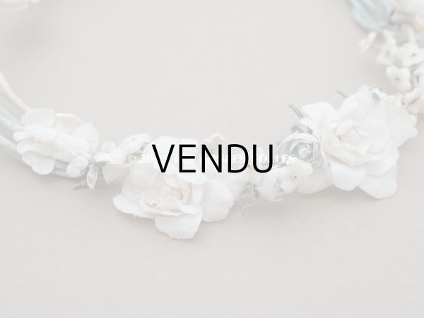 画像6: 【セール対象外】アンティーク 薔薇の布花のティアラ 花冠 初聖体 (6)