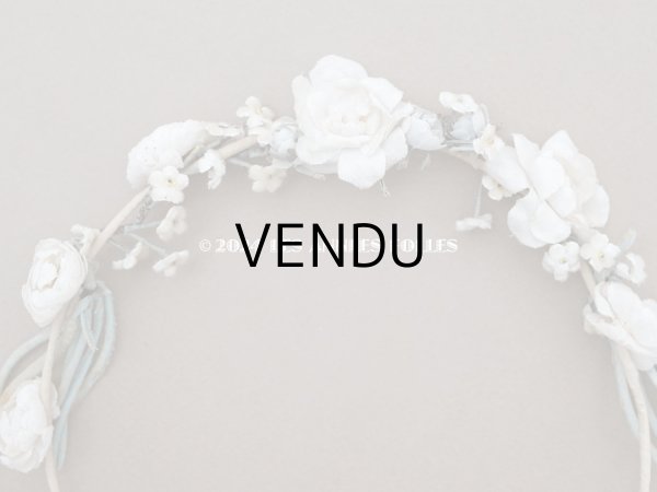 画像3: 【セール対象外】アンティーク 薔薇の布花のティアラ 花冠 初聖体 (3)