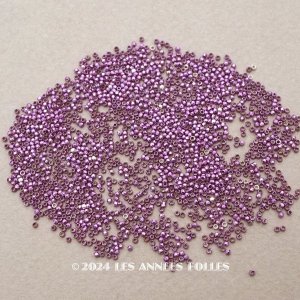 画像: 1900年頃 アンティーク メタルビーズ カット入り 薄紫 9〜10g マイクロビーズ キャビアビーズ 