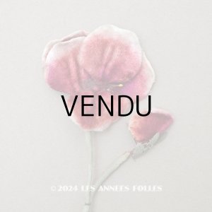 画像: ＊蚤の市＊アンティーク パンジーの布花 ピンク＆ワイン色