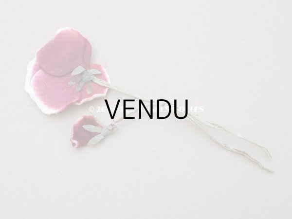画像4: ＊蚤の市＊アンティーク パンジーの布花 ピンク＆ワイン色 (4)