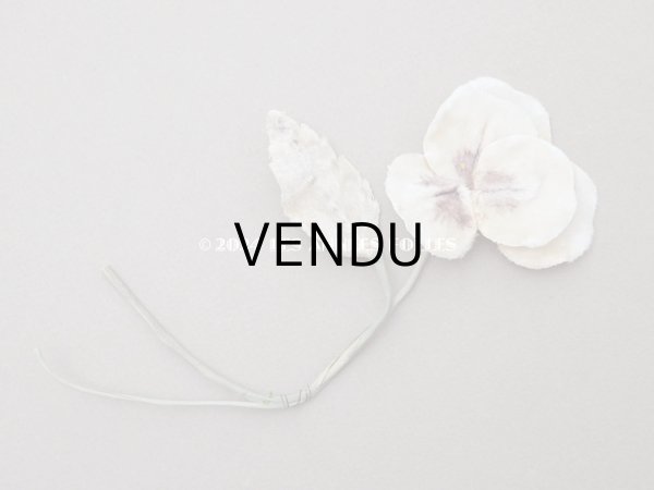 画像3: ＊蚤の市＊アンティーク パンジーの布花 ホワイトベージュ (3)