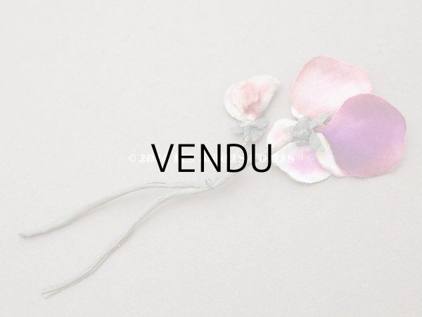 画像5: 【セール対象外】1900年頃 アンティーク パンジーの布花 ピンク＆ホワイトベージュ (5)