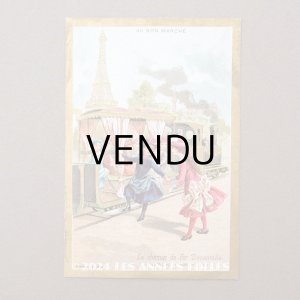 画像: アンティーク クロモ 1889年 パリ万博 デコービル鉄道 LE CHEMIN DE FER DECAUVILLE -AU BON MARCHE-