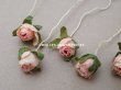 画像11: アンティーク 小さな薔薇の布花 5〜6ピースのセット パウダーピンク ドール用 (11)