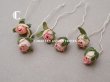 画像10: アンティーク 小さな薔薇の布花 5〜6ピースのセット パウダーピンク ドール用 (10)