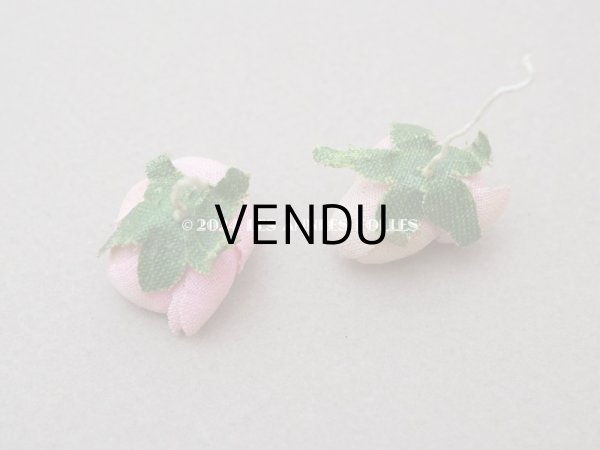 画像11: アンティーク 小さな薔薇の布花 2ピースのセット ベビーピンク ドール用 (11)