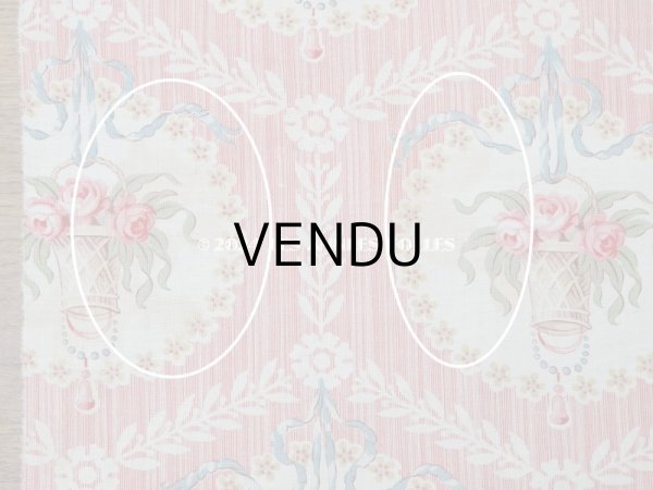 画像16: 【セール対象外】アンティーク  ローズパニエ柄 ファブリック 2点セット 81×49〜54cm & 35×60〜63cm (16)