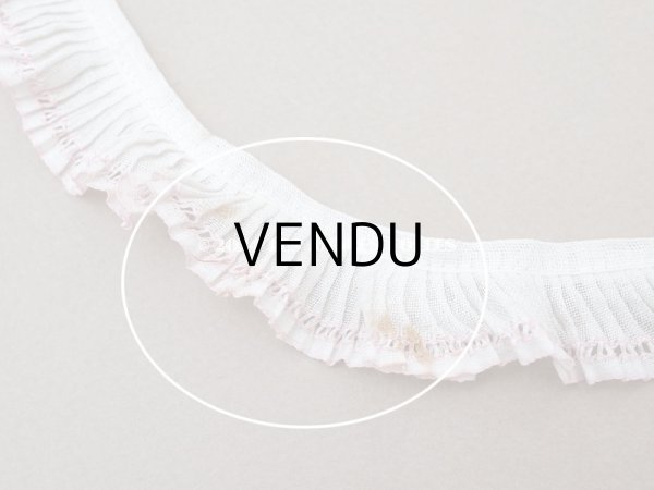 画像7: アンティーク プリーツリボン ピンクの縁取り 1.72m 2.3cm幅  (7)