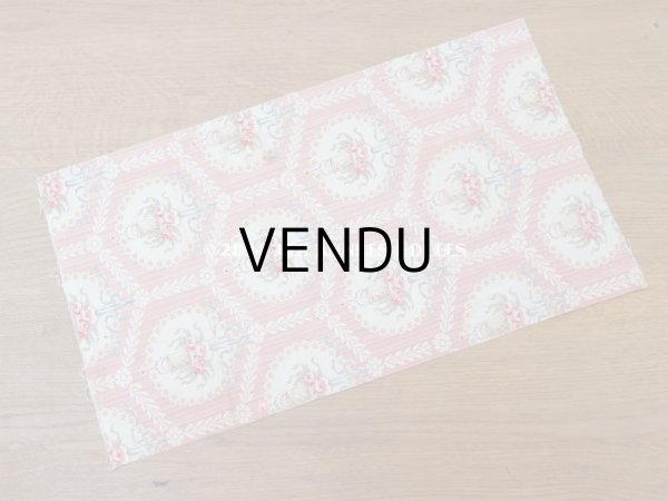 画像11: 【セール対象外】アンティーク  ローズパニエ柄 ファブリック 2点セット 81×49〜54cm & 35×60〜63cm (11)