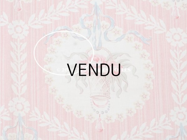 画像6: 【セール対象外】アンティーク  ローズパニエ柄 ファブリック 2点セット 81×49〜54cm & 35×60〜63cm (6)