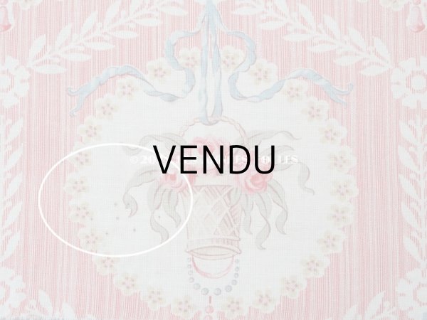 画像5: 【セール対象外】アンティーク  ローズパニエ柄 ファブリック 2点セット 81×49〜54cm & 35×60〜63cm (5)