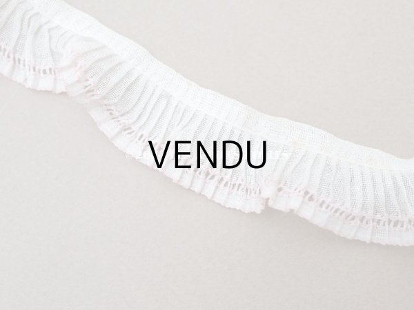 画像4: アンティーク プリーツリボン ピンクの縁取り 1.72m 2.3cm幅  (4)