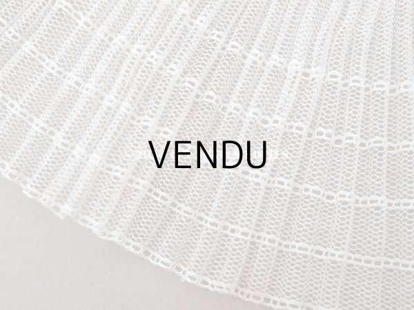 画像8: 【セール対象外】アンティーク 幅広 プリーツレース オフホワイト 12.3cm幅 32cm チュールレース ライン入り (8)