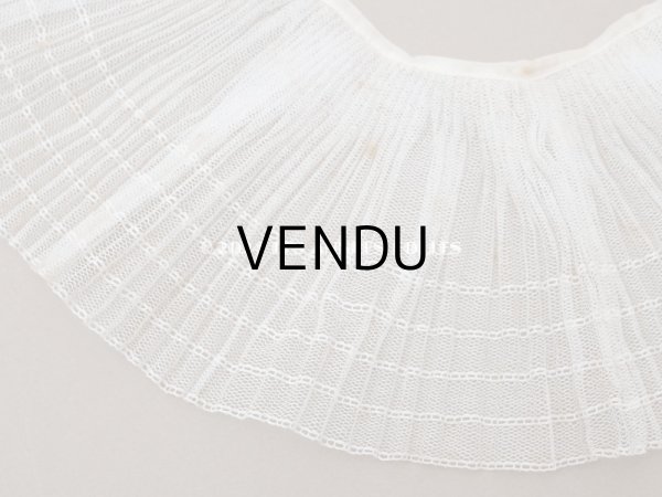 画像5: 【セール対象外】アンティーク 幅広 プリーツレース オフホワイト 12.3cm幅 32cm チュールレース ライン入り (5)