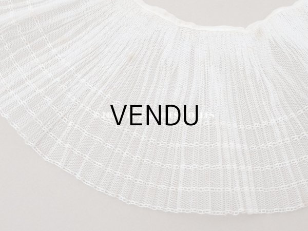 画像6: 【セール対象外】アンティーク 幅広 プリーツレース オフホワイト 12.3cm幅 32cm チュールレース ライン入り (6)