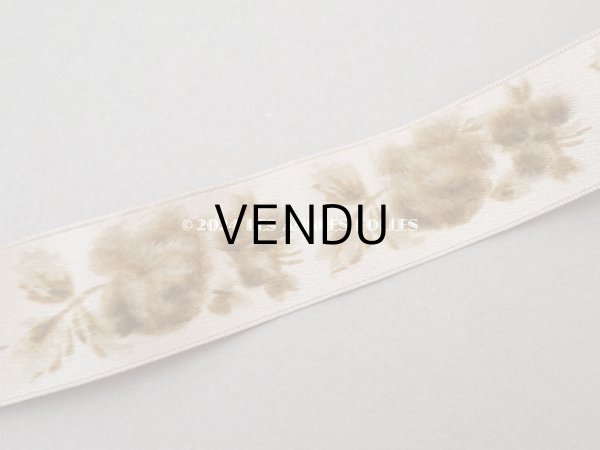 画像2: 19世紀末 アンティーク シルクリボン フロック加工 薔薇 45cm (2)
