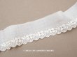 画像1: 19世紀末 アンティーク 花刺繍のスカラップレース オーガンジー 3.6cm幅  (1)