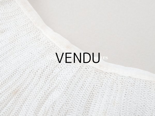 画像9: 【セール対象外】アンティーク 幅広 プリーツレース オフホワイト 12.3cm幅 32cm チュールレース ライン入り (9)