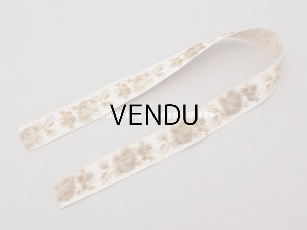 画像4: 19世紀末 アンティーク シルクリボン フロック加工 薔薇 45cm (4)