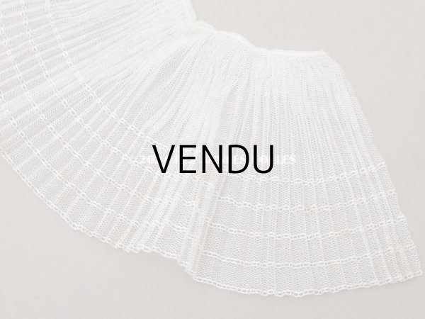 画像7: 【セール対象外】アンティーク 幅広 プリーツレース オフホワイト 12.3cm幅 32cm チュールレース ライン入り (7)