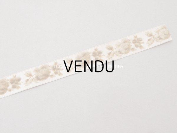 画像6: 19世紀末 アンティーク シルクリボン フロック加工 薔薇 45cm (6)