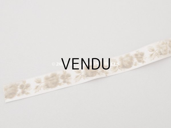 画像5: 19世紀末 アンティーク シルクリボン フロック加工 薔薇 45cm (5)