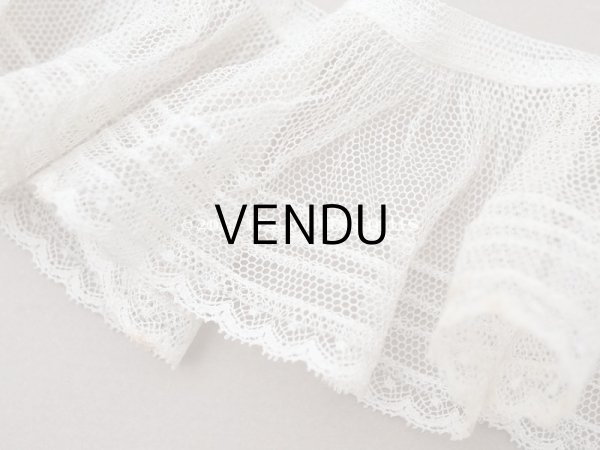 画像3: 【セール対象外】アンティーク フリルレース チュールレース エクリュ 85cm 6.3cm幅  (3)