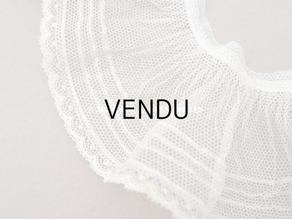 画像5: 【セール対象外】アンティーク フリルレース チュールレース エクリュ 85cm 6.3cm幅  (5)