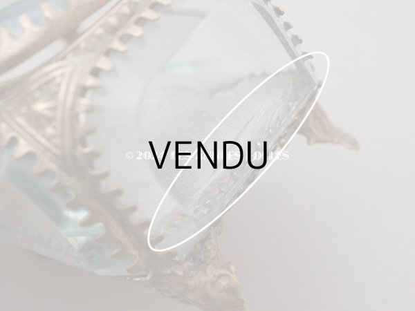 画像13: 19世紀末 アンティーク 小さなジュエリーボックス カーキグレイのシルククッション  (13)