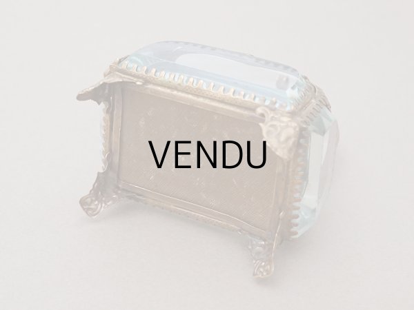 画像8: 19世紀末 アンティーク 小さなジュエリーボックス カーキグレイのシルククッション  (8)