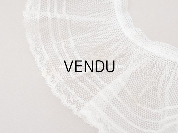 画像6: 【セール対象外】アンティーク フリルレース チュールレース エクリュ 85cm 6.3cm幅  (6)