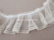 画像2: 【セール対象外】アンティーク フリルレース チュールレース エクリュ 85cm 6.3cm幅  (2)