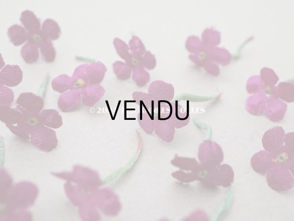 画像3: アンティーク 勿忘草の布花  赤紫 19ピースのセット 約15mm (3)