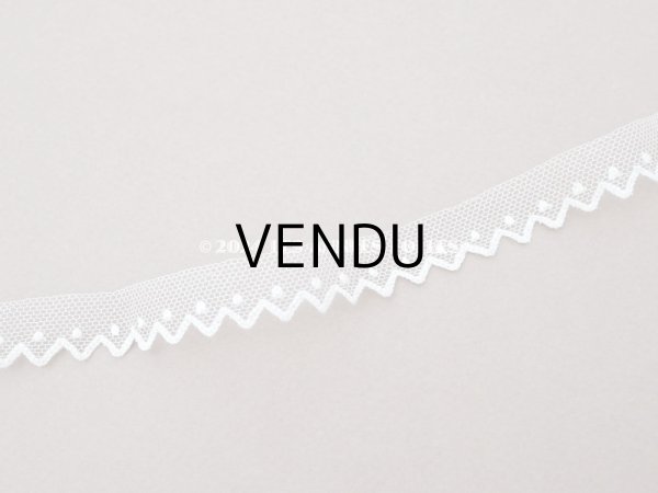 画像3: アンティーク スカラップレース ドット刺繍入り オフホワイトのチュールレース 1.3cm幅 (3)