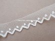 画像2: アンティーク スカラップレース ドット刺繍入り オフホワイトのチュールレース 1.3cm幅 (2)