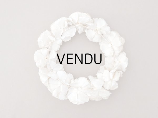 画像3: アンティーク シルクサテン 薔薇の布花のティアラ 花冠  エクリュ＆オフホワイト (3)