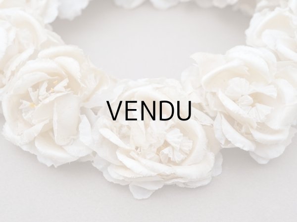画像8: アンティーク シルクサテン 薔薇の布花のティアラ 花冠  エクリュ＆オフホワイト (8)