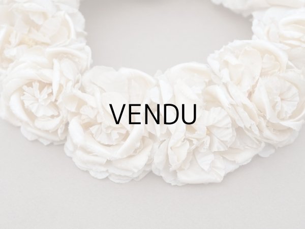 画像5: アンティーク シルクサテン 薔薇の布花のティアラ 花冠  エクリュ＆オフホワイト (5)