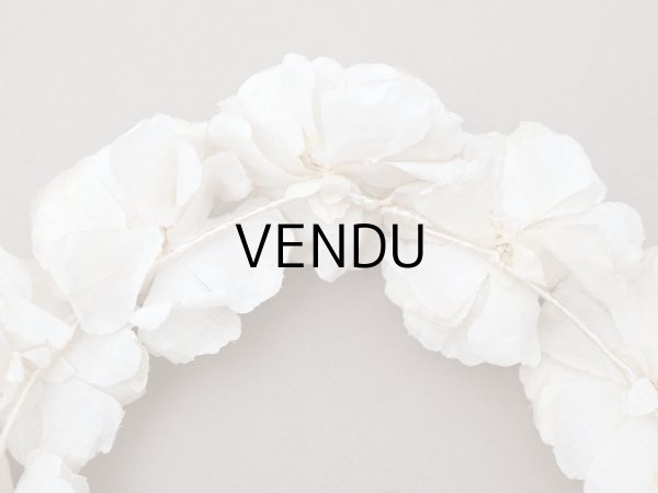 画像4: アンティーク シルクサテン 薔薇の布花のティアラ 花冠  エクリュ＆オフホワイト (4)