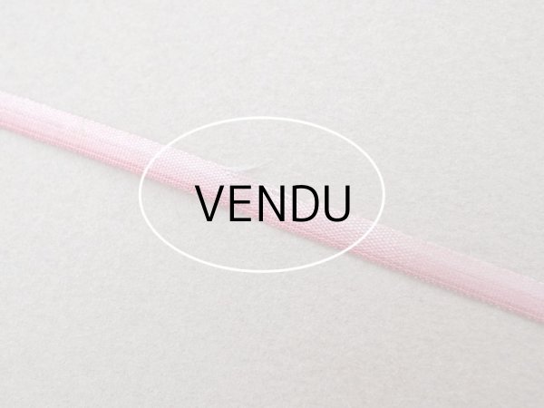 画像5: アンティーク  リボン刺繍 & ロココトリム用 シルク製 リボン 3.3m 3mm幅 ピンク&ボルドー (5)