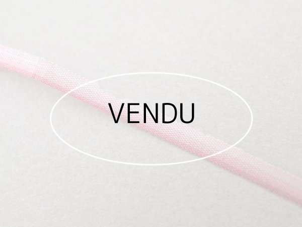 画像3: アンティーク  リボン刺繍 & ロココトリム用 シルク製 リボン 3.3m 3mm幅 ピンク&ボルドー (3)