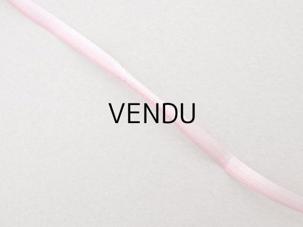 画像4: アンティーク  リボン刺繍 & ロココトリム用 シルク製 リボン 3.3m 3mm幅 ピンク&ボルドー (4)