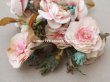 画像8: アンティーク 薔薇の布花のブーケ パウダーピンク  (8)